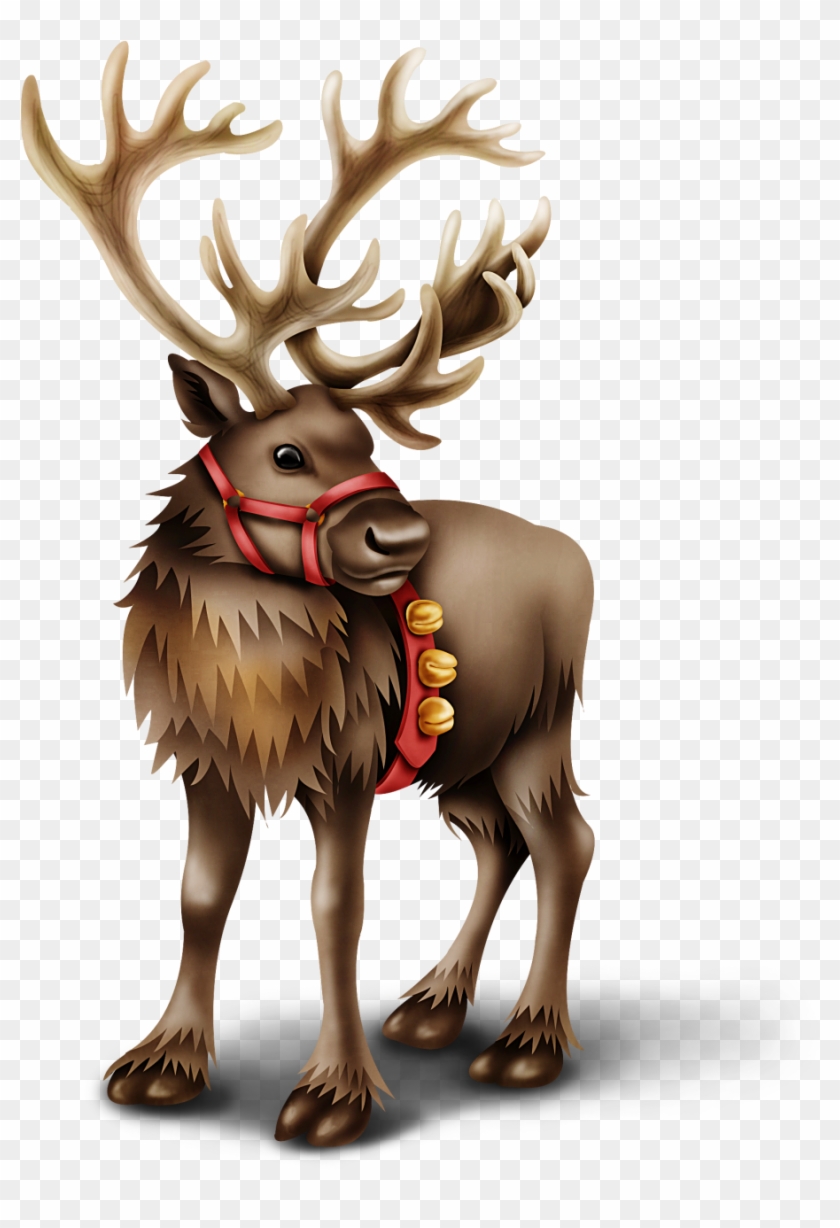 Фотки Christmas Raindeer, Christmas Deer, Santa And - Олень Новый Год Png Clipart #2534259