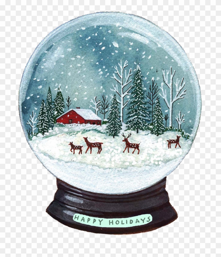 Snowglobe Drawing Pencil - Dibujos De Navidad Con Acuarela Clipart #2534530
