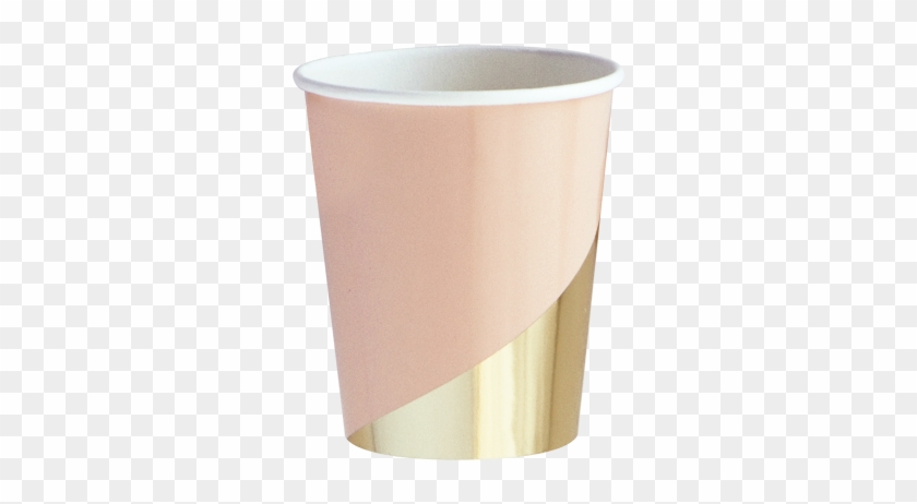 Harlow & Grey, Goddess Peach Blush And Gold Foil Colorblock - Disposable Cup Clipart