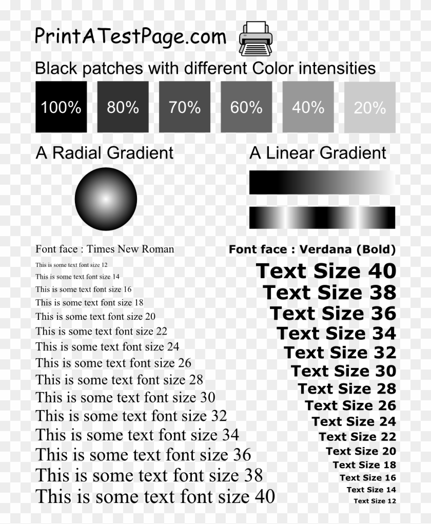 Color Printer Test Page Transparent Background - Black Printer Test Page Clipart