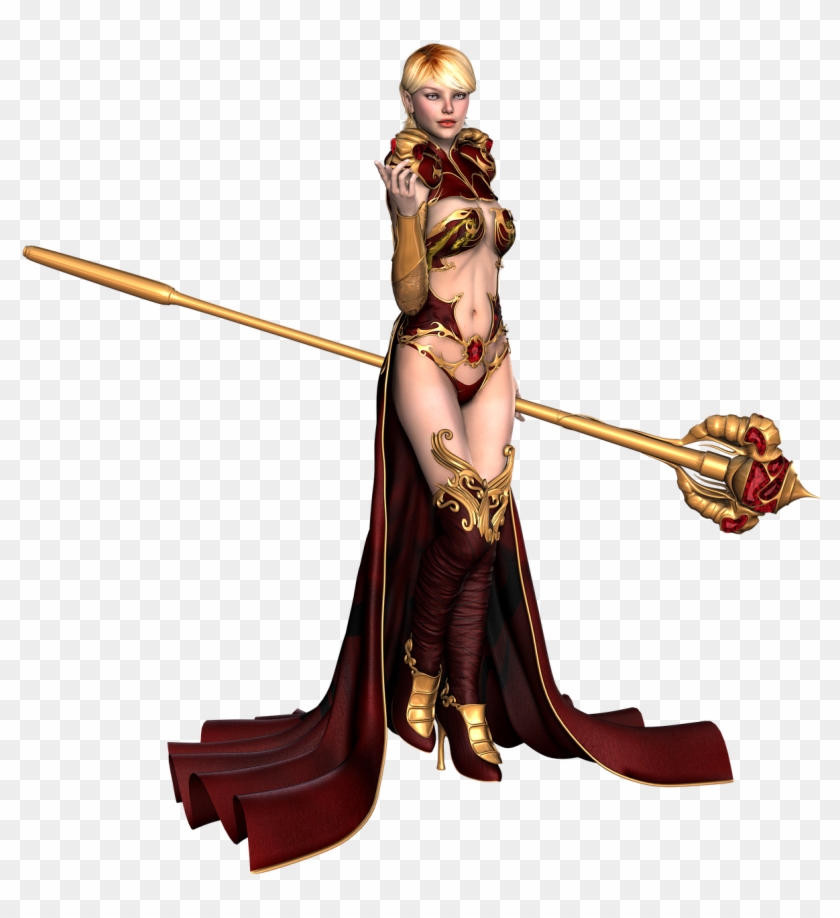 Girl Fantasy Medieval Dress Red Png Image - Female Fantasy Medieval Warrior Clipart