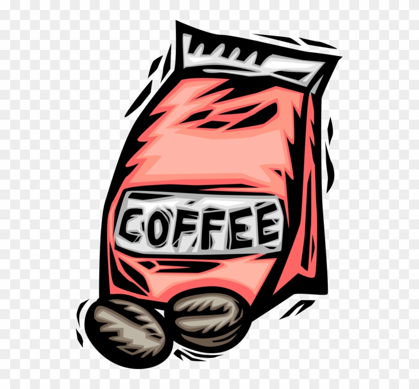 Vector Illustration Of Bag Of Coffee Bean Seed Of The - Kaffeebohnen Clipart - Png Download #2535537