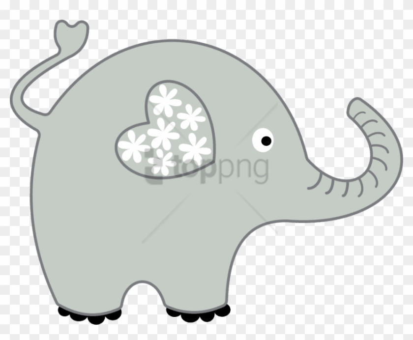 Free Png Elephant With Heart Png Image With Transparent - Clipart Elephant Pink And Grey