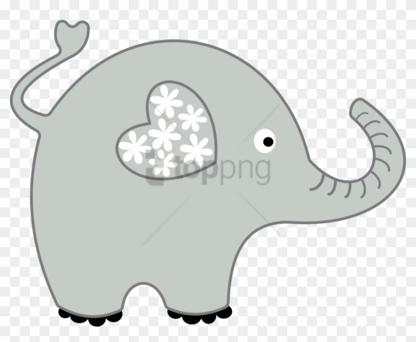Free Png Elephant With Heart Png Image With Transparent - Clipart Elephant Pink And Grey #2537305