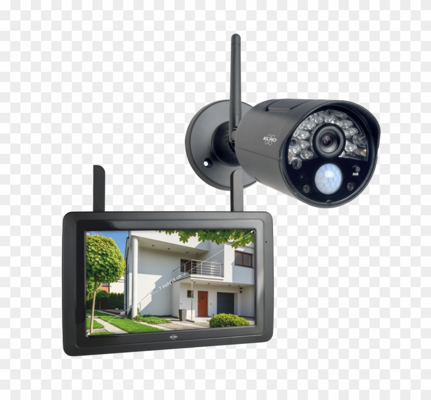 Wireless Security Camera Set With 7" Screen And App - Elro Cz60rips Ip Camera Set Clipart