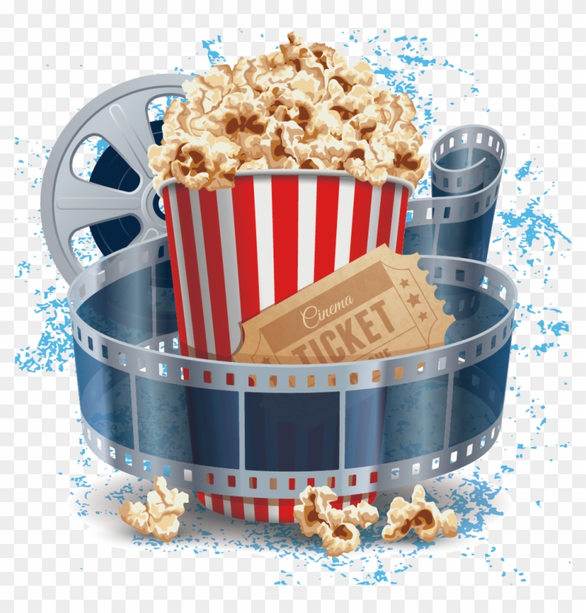 Cinema Illustration Popcorn And Transprent Png Ⓒ - Popcorn Movie Night Clipart #2537722