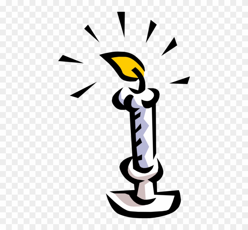Vector Illustration Of Candle Ignitable Wick Embedded - Clip Art Vela - Png Download