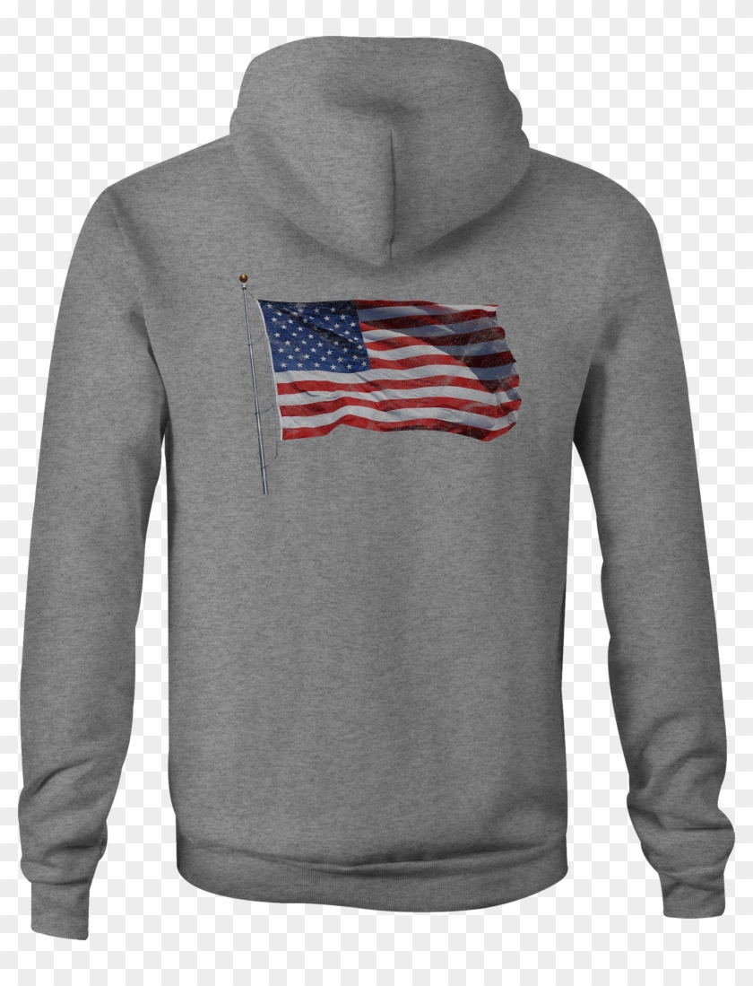 American Zip Up Hoodie Waving Flag Usa Hooded - Hoodie Clipart #2539722