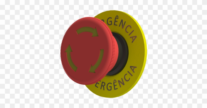 Botão De Emergência 40mm Com Disco Amarelo - Circle Clipart