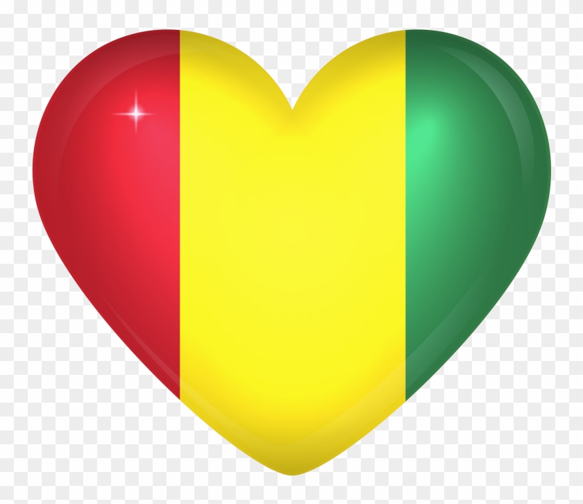 Guinea Large Heart Flag - Heart Clipart #2539962