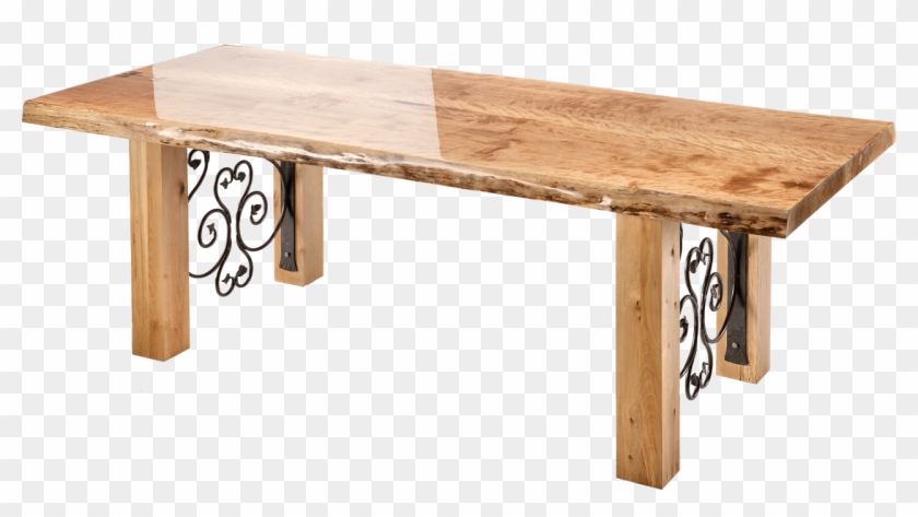 The Fjord Beauty Is A Solid Wood Table With Wrought - Table En Fer Forgé Et Bois Clipart