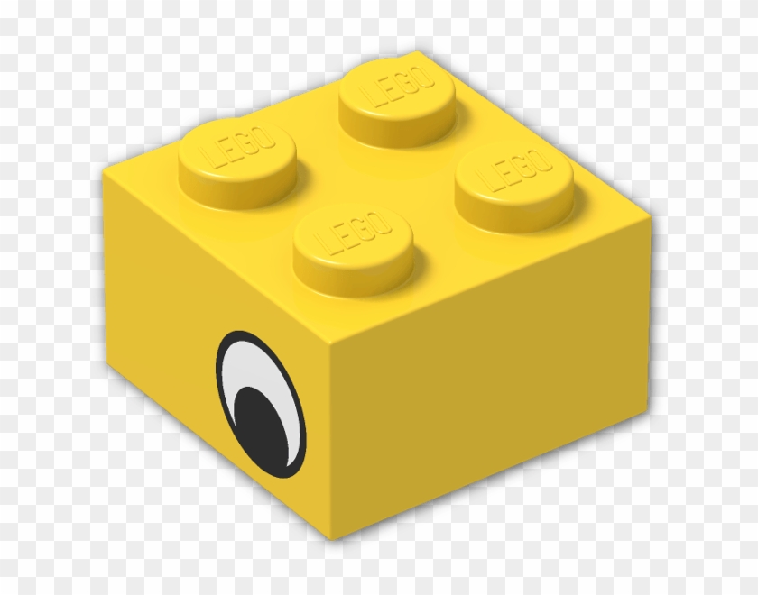 Brick 2 X 2 With Black And White Eye Pattern On Both - Construction Set Toy Clipart