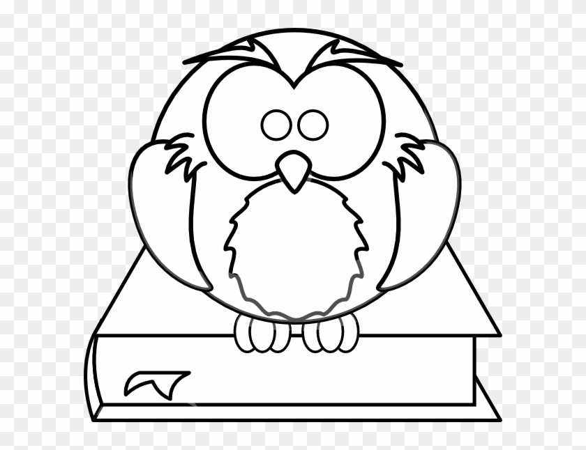 Books Clipart Owl - Owl Book Clipart Png Black And White Transparent Png #2541456