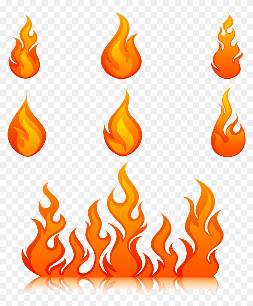 Clipart Flames Royalty Free - Fire Flame Vector Free - Png Download