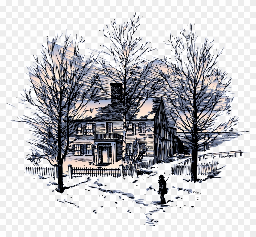 Winter House Snow Season Tree Png Image - Transparent Winter Clipart #2543359