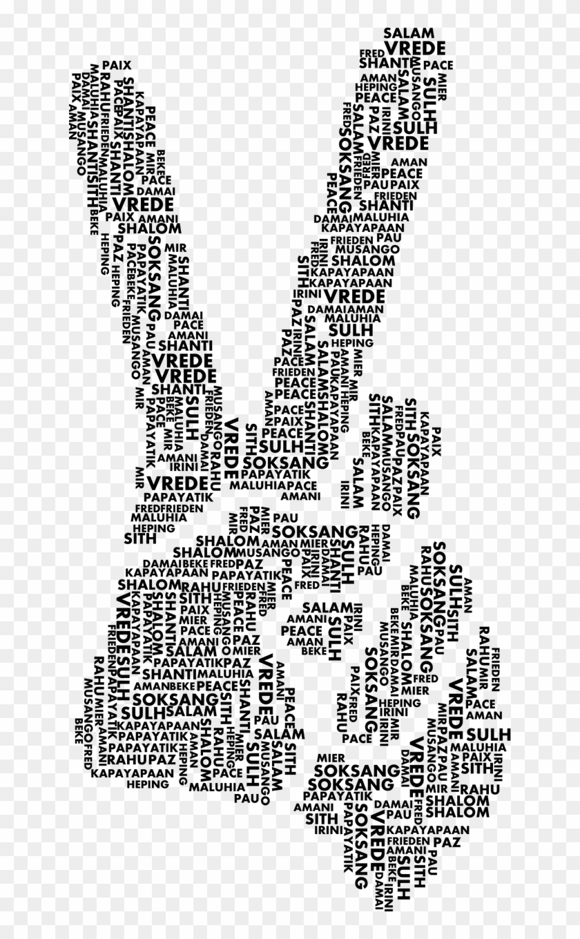 Fingers Hand Peace Sign Symbol Png Image - Peace Word Clip Art Transparent Png