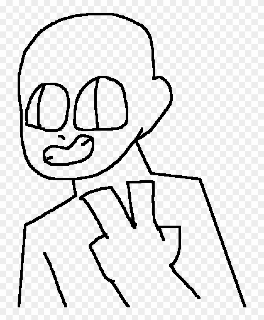 Peace Sign Base - Line Art Clipart