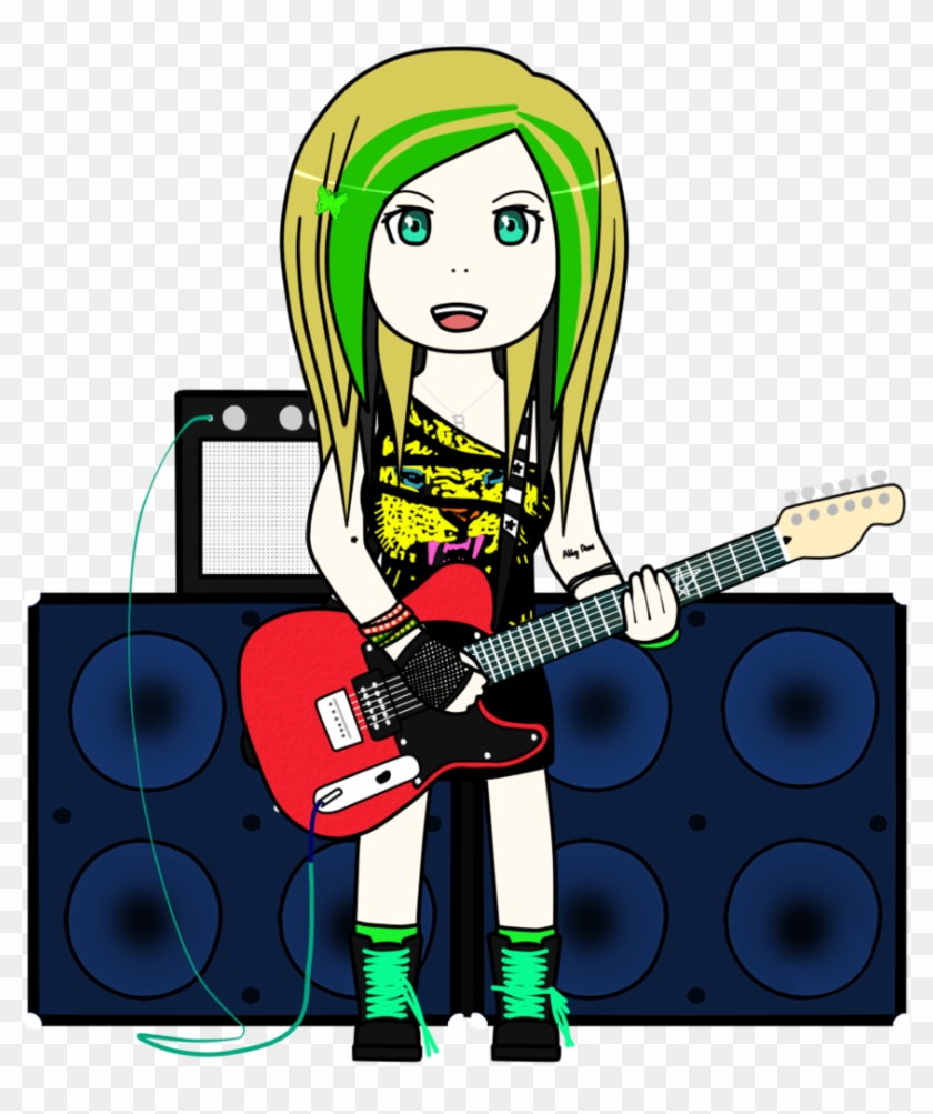Avril Lavigne Anime Smile - Avril Lavigne Guitar Chip Clipart