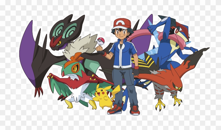 Pikachu - Greninja - Hawlucha - Noivern - Talonflame - Pokemon Ash And Pikachu And Greninja Clipart #2543922