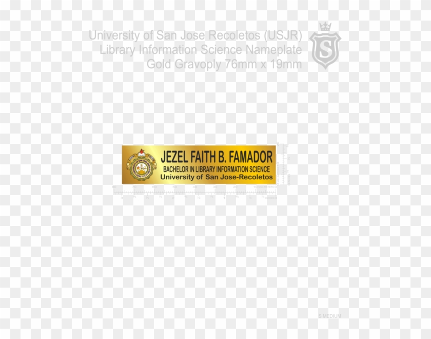 Bachelor In Library Information Science Nameplate Gold - Paper Product Clipart
