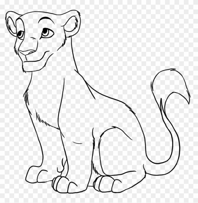 Baby Lion Face Clipart - Female Lion Drawing Cartoon - Png Download