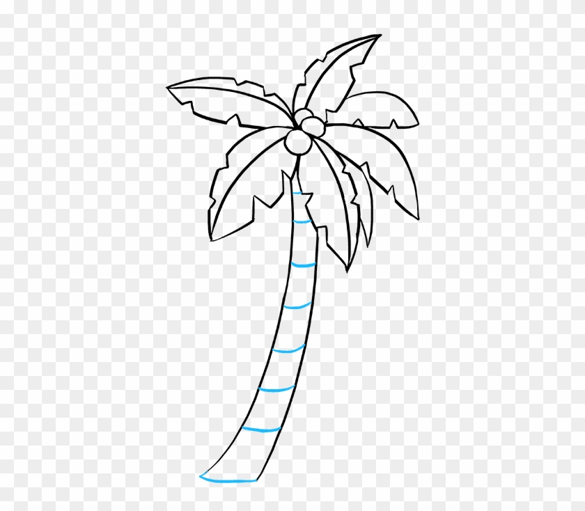 How To Draw A Palm Tree - Simple Easy Palm Trees Drawing Clipart