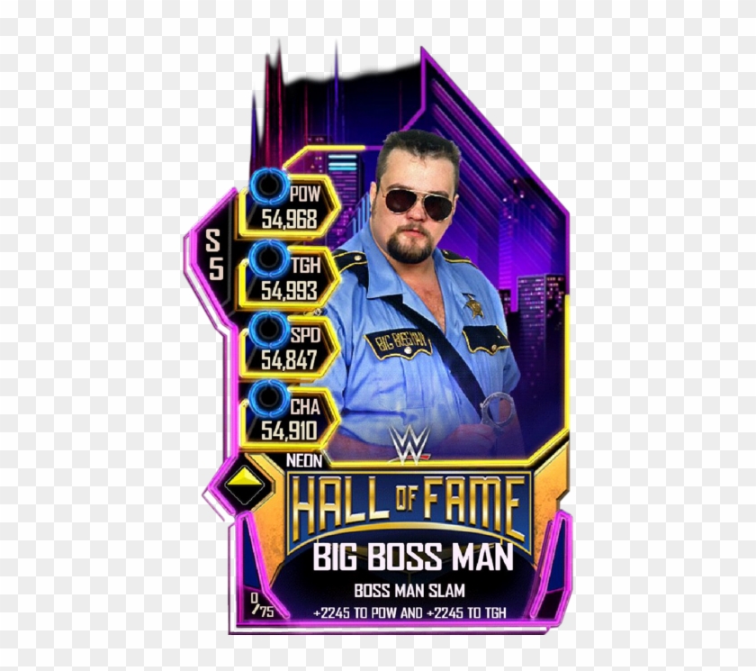 Rare (throwback) Supercard Bigbossman S4 18 Titan Halloffame - Wm 35 Wwe Supercard Clipart #2545870