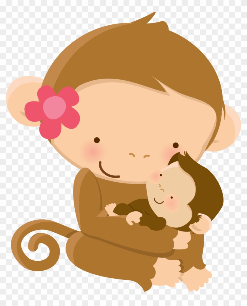 Mother's Day Clip Art, Cute Animal Clipart, Monkey - Mother And Baby Animals Clipart - Png Download