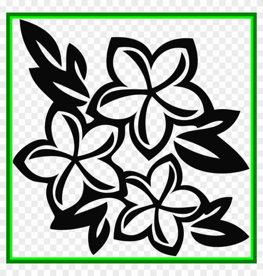 Shocking Frangipani Clipart - Black And White Plumeria Clipart - Png Download
