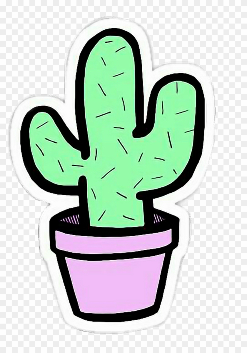 Tumblr Cactus Png Transparent Background - Cute Cactus Drawing Easy Clipart #2548646