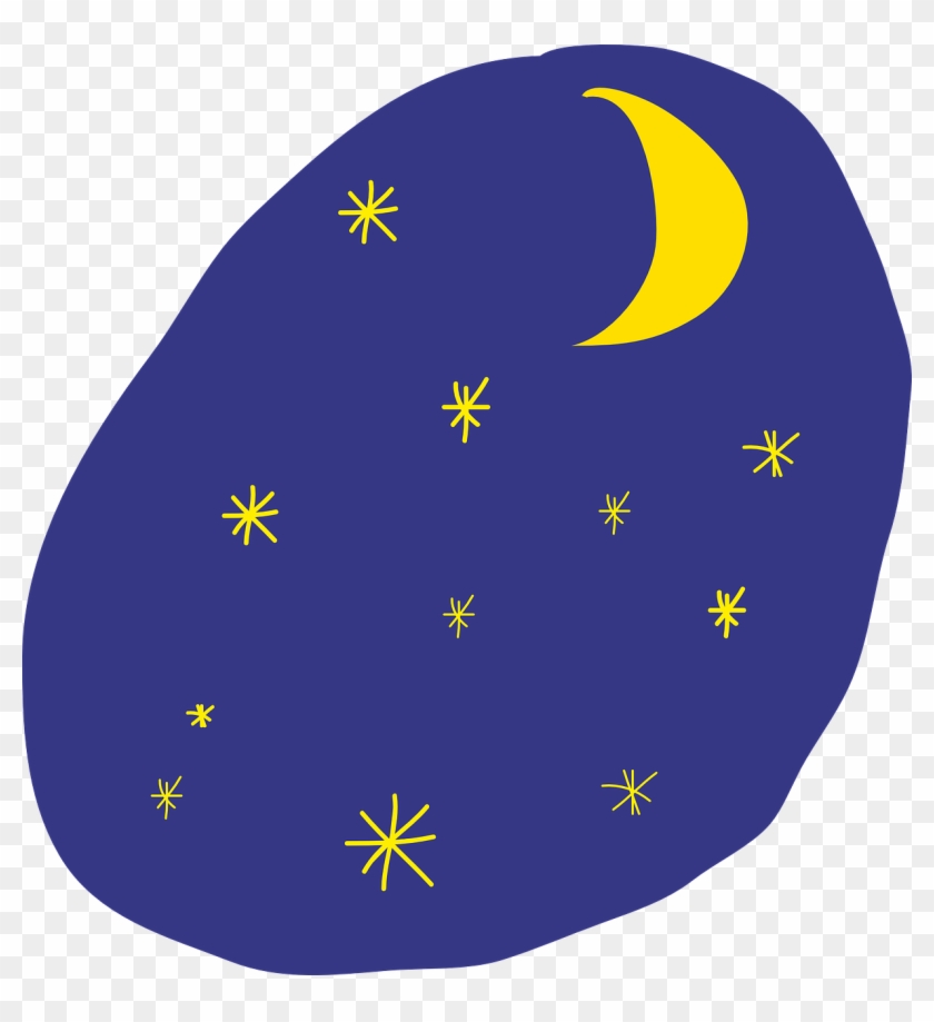 Sky Stars Moon Drawing Png Image - Maan En Sterren Tekening Clipart