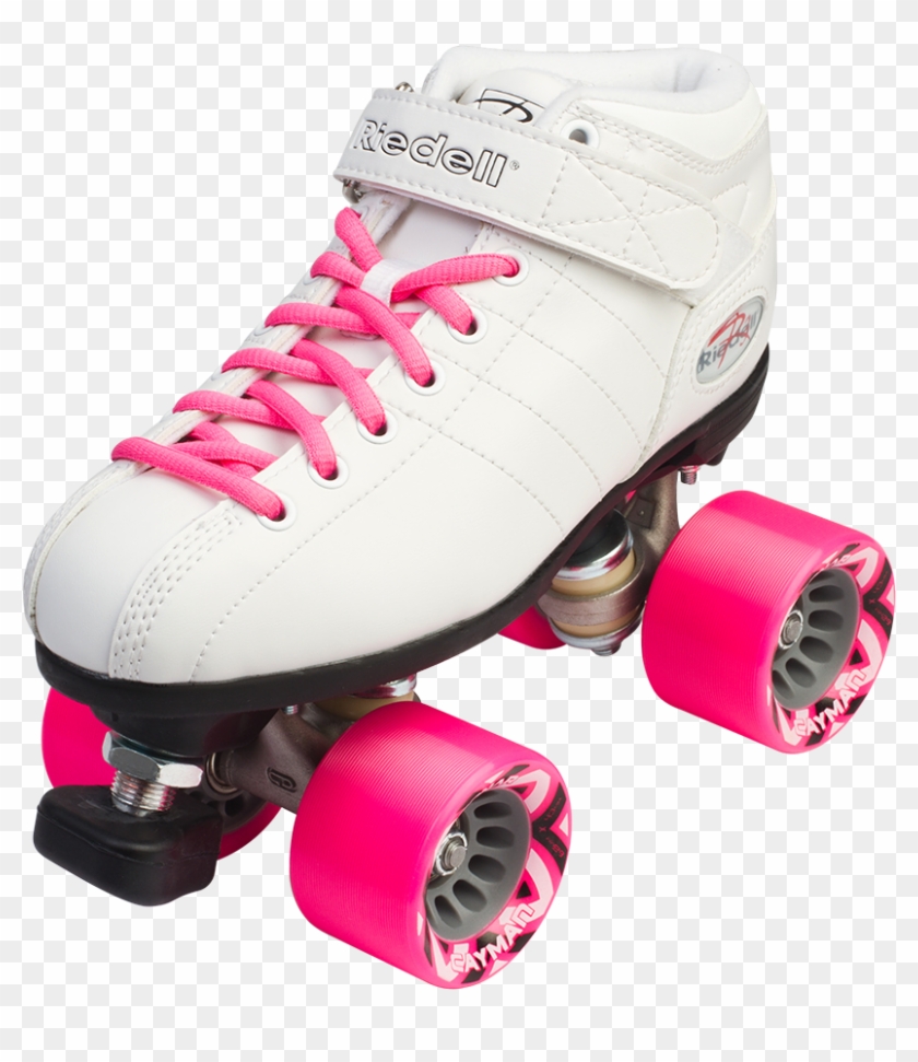 Riedell R3 White Roller Skate Set - White Riedell Roller Skates Clipart