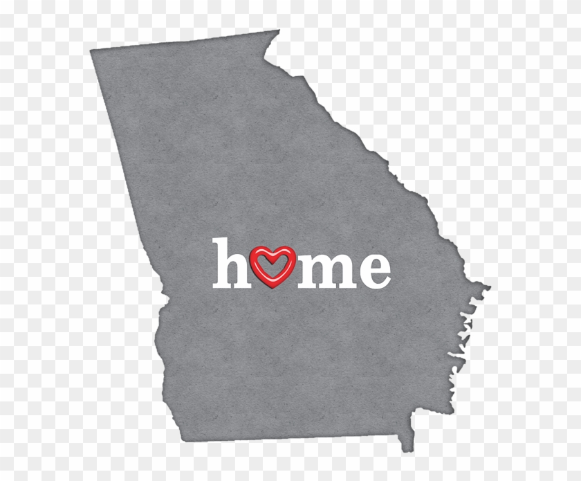 Click And Drag To Re-position The Image, If Desired - State Map Outline Georgia With Heart In Home Clipart