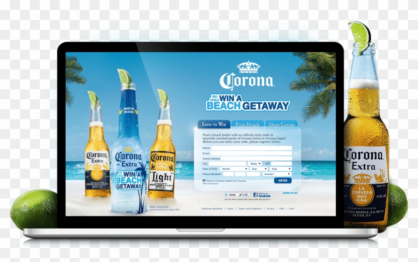 Corona Laptop - Corona Beer Beach Getaway Clipart #2551069