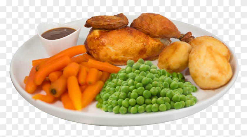 1/2 Roast Chicken & Veggies , Png Download Clipart #2551079