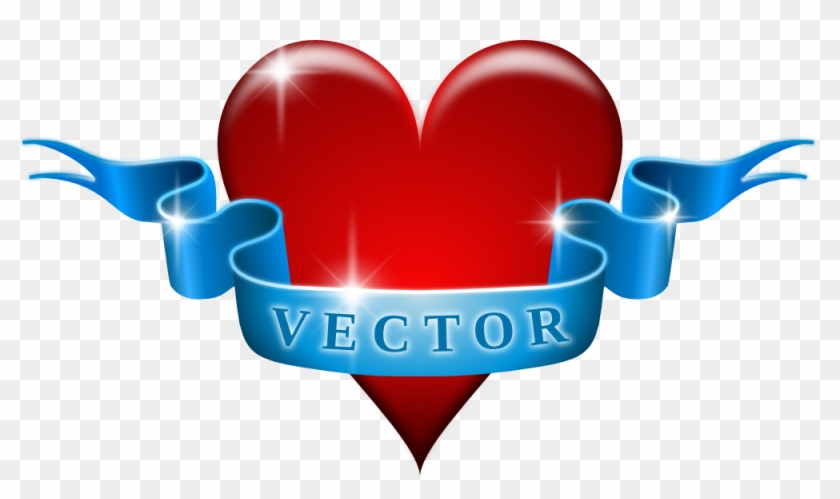 Heart And Ribbon Remix Ribbon Banner, Vector Free Download, - Heart Designs With Ribbon Clipart