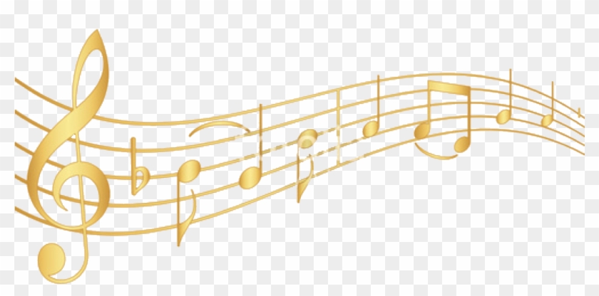 Golden Sticker - Golden Music Notes Png Clipart