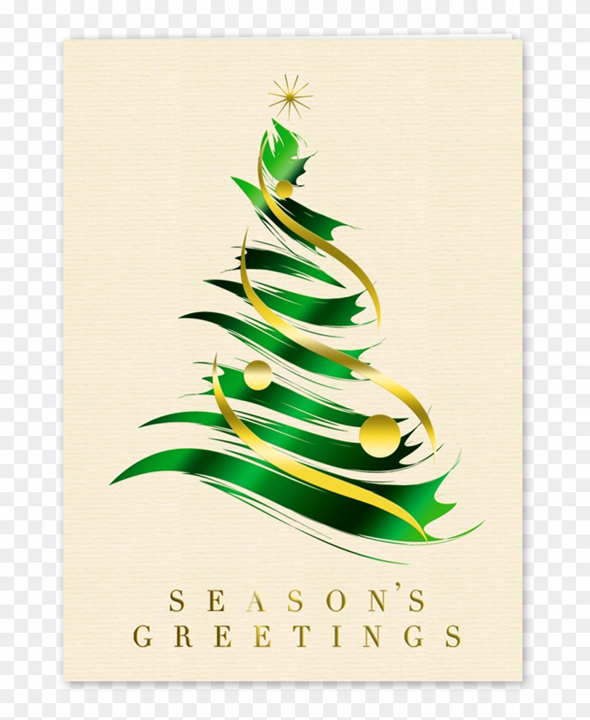 Picture Of Brushstroke Tree Greeting Card Clipart #2552021