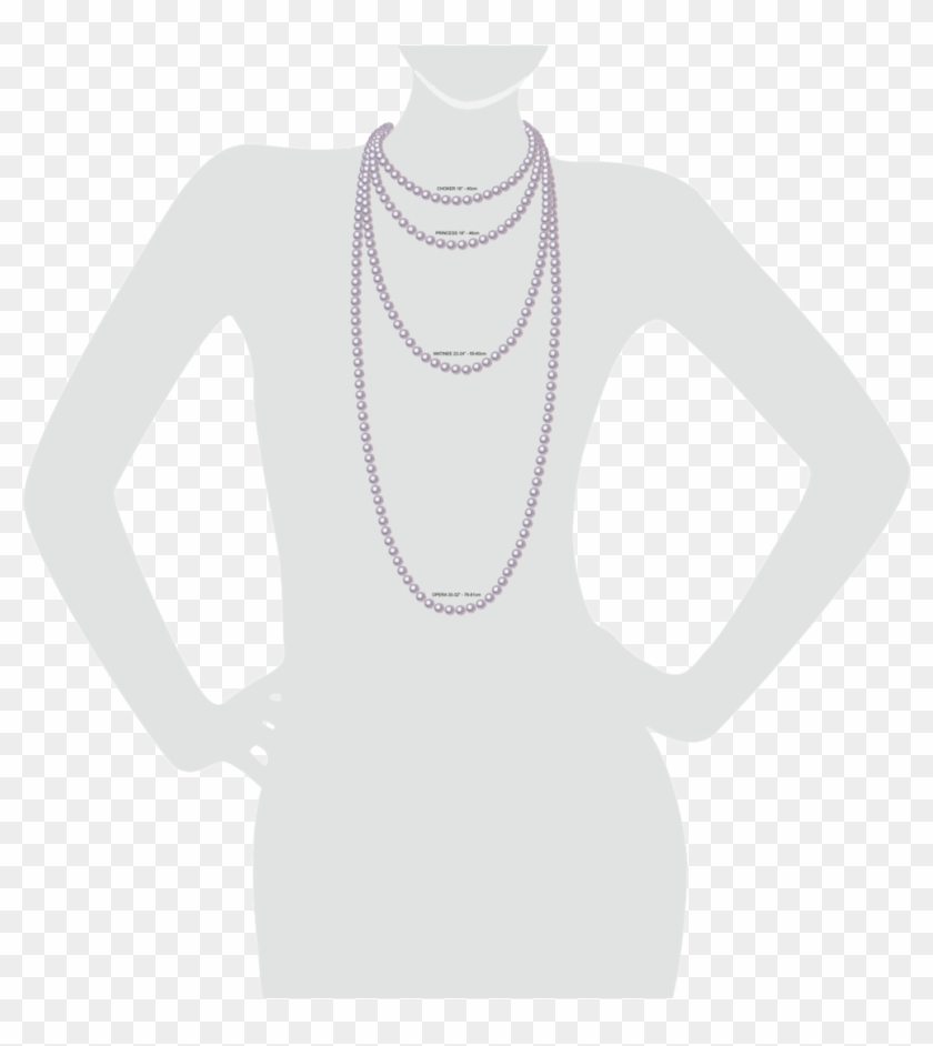 Cultured Pearls Necklaces Lengths - Chain Clipart