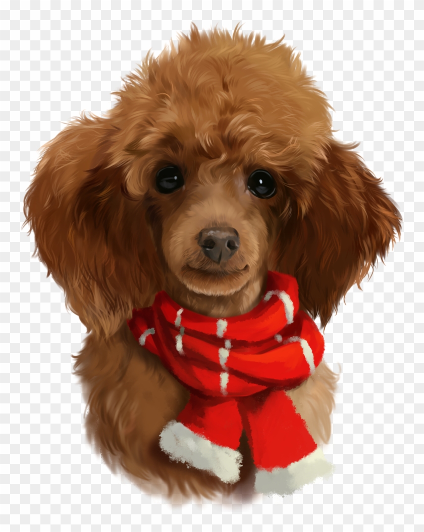 Shop Red Poodle Poster Created By Kajennaart - Watercolor Poodle Painting Clipart