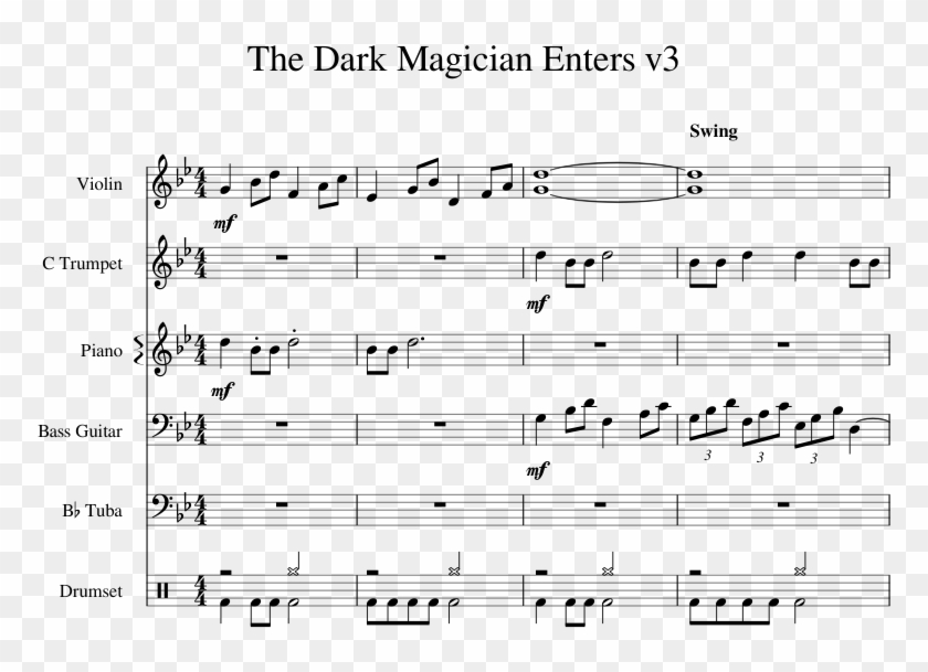 The Dark Magician Enters V3 Piano Tutorial - Sheet Music Clipart #2553857