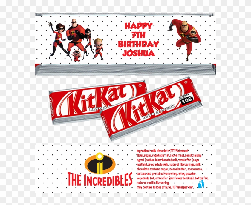 Incredibles Kitkat Wrappers - Graphic Design Clipart #2554495