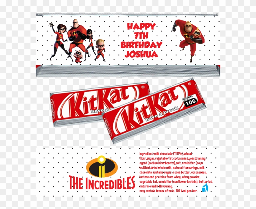 Incredibles Kitkat Wrappers - Graphic Design Clipart