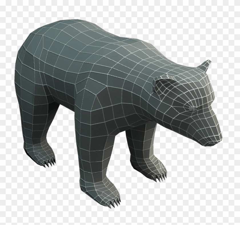 Poly Free 3d Models And Game Textures Vr & Ar Optimized - Bear Head 3d Low Poly Clipart #2555060