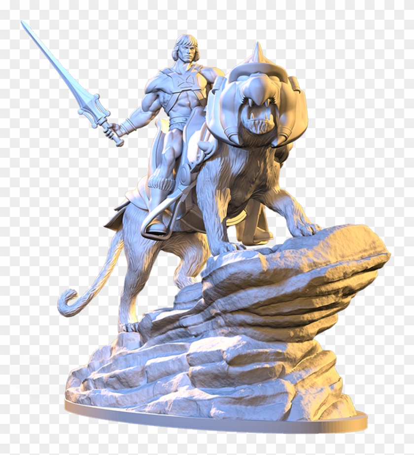 Diorama He-man And Battlecat - Figurine Clipart #2555096