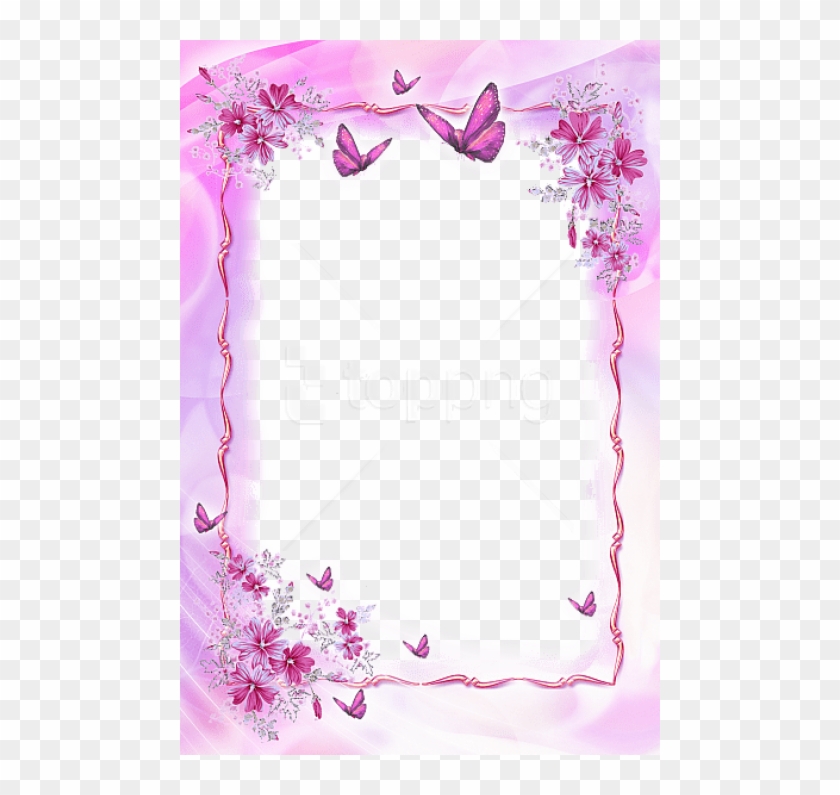 Free Png Beautiful Pink Transparent Frame With Butterflies - Butterfly Frames And Borders Clipart
