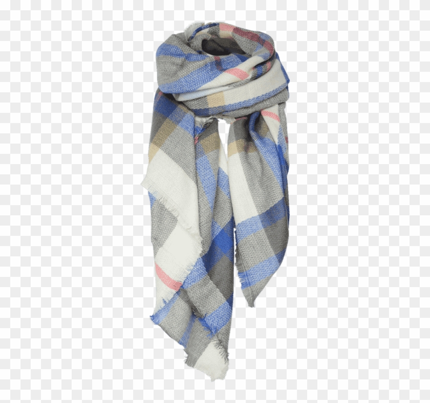 Tartan Square Shawl Scarf Sapphire Blue - Scarf Clipart