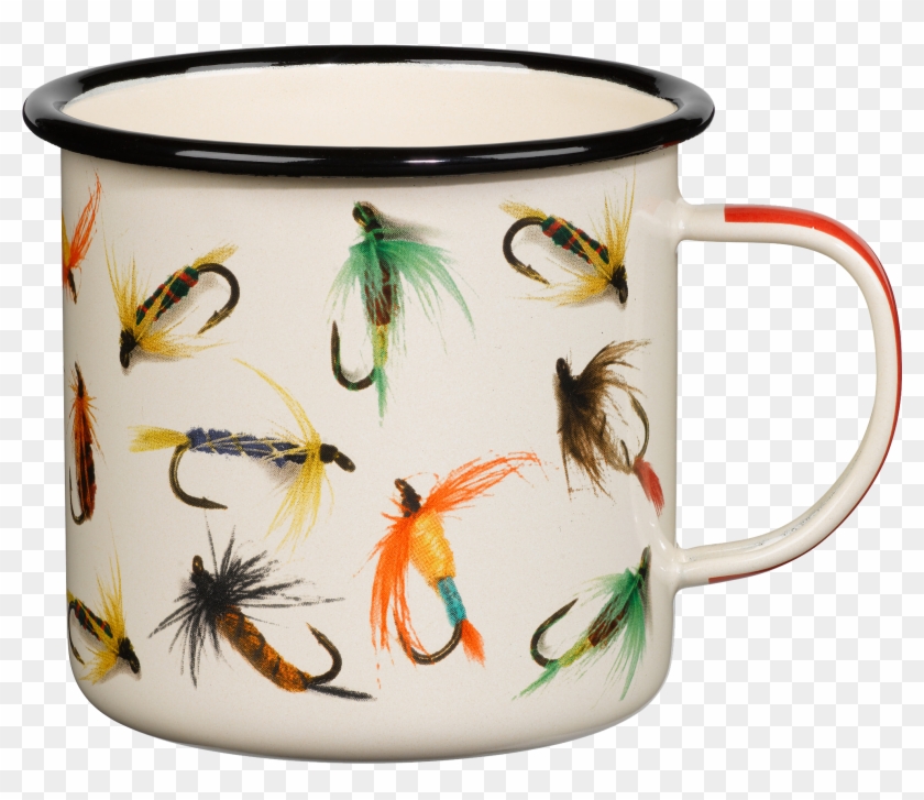 Enamel Mug With Flies , Png Download - Hook Line & Sinker Cup Clipart #2557208