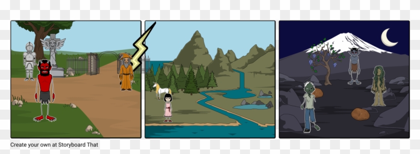 Heaven And Hell - Storyboard Clipart #2558436