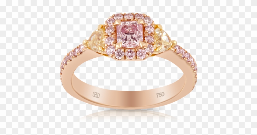 18ct Rose And Yellow Gold Ring - Engagement Ring Clipart #2558754